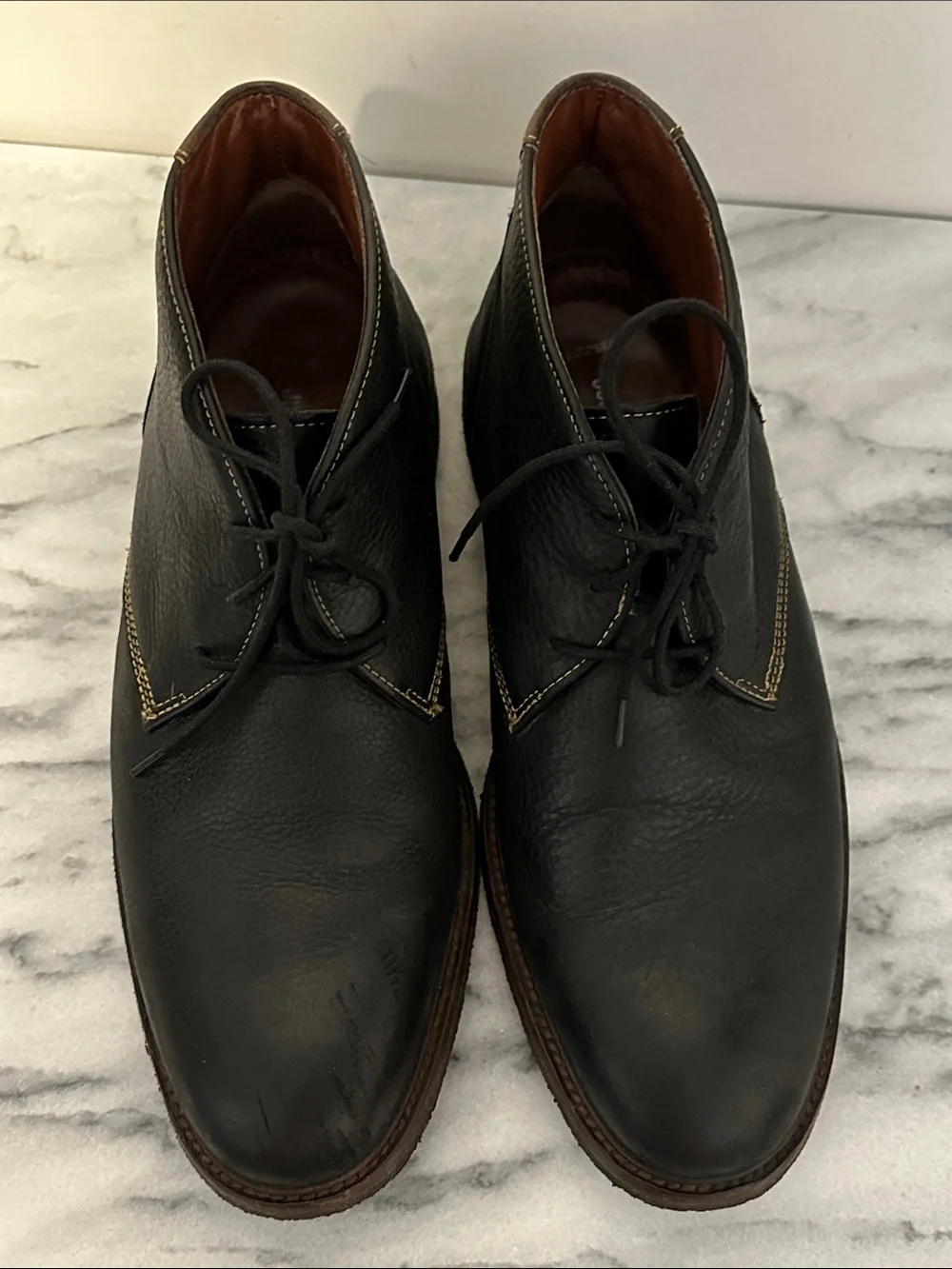 Johnston and Murphy men’s Copeland Men's Black Leather Chukka Boot 9.5M